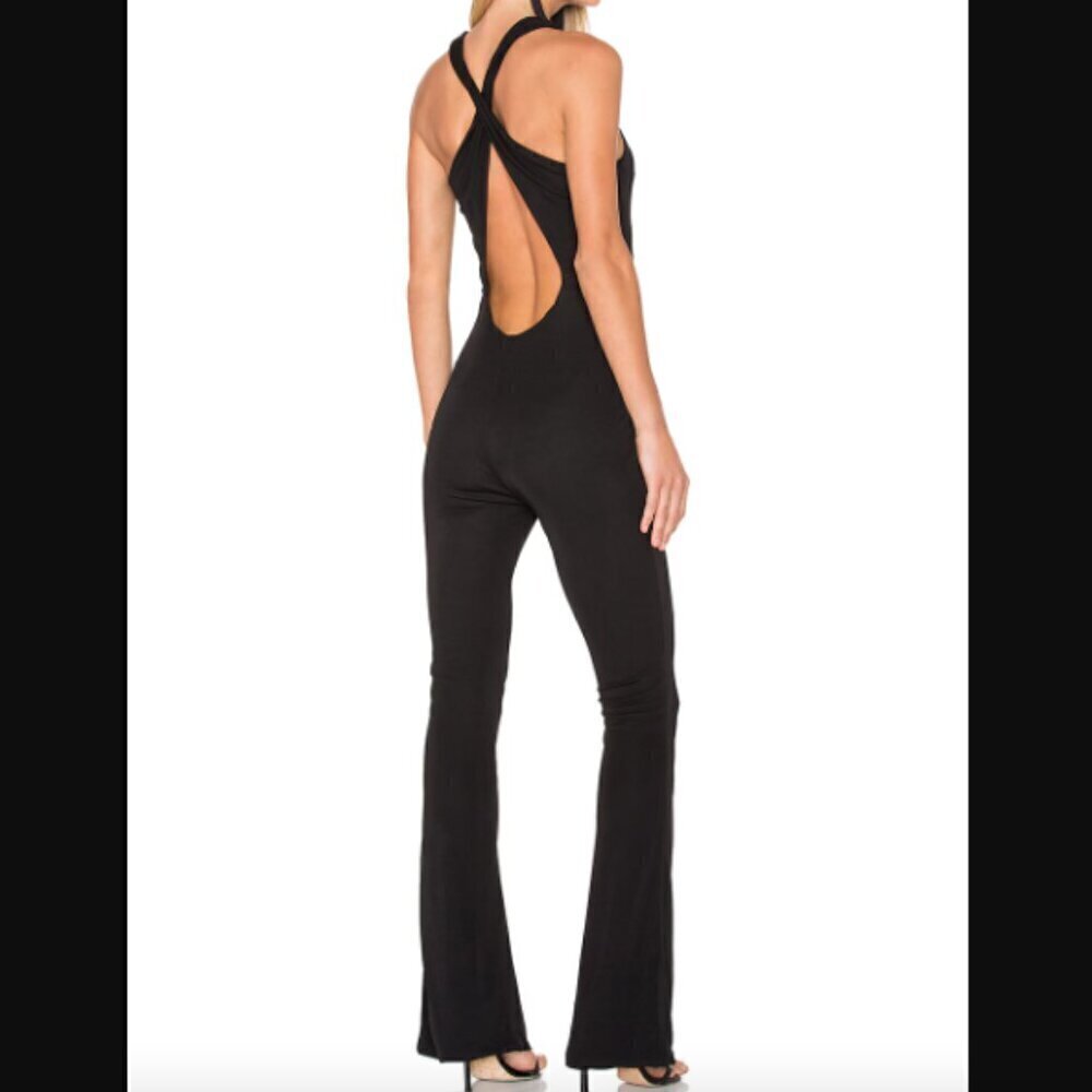 Misha Collection Elosia Crisscross‎ Back Jumpsuit in Black sz 4